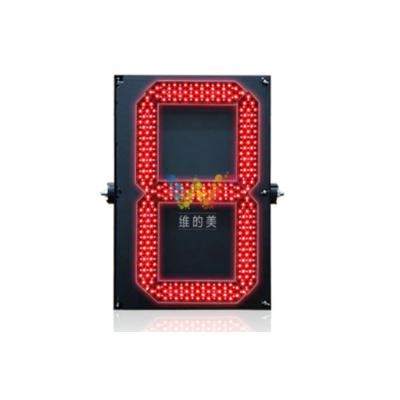 China Aluminum PC Road Junction One Digit Number Double Crossing Red Green Color Countdown Timer Led Traffic Light for sale