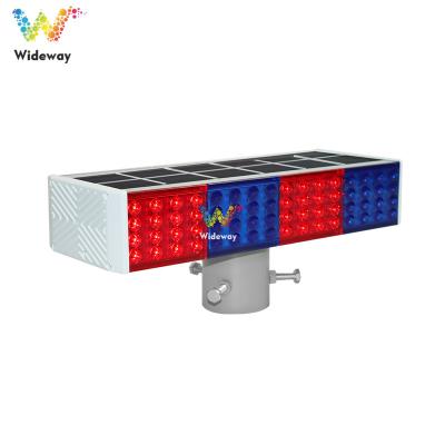 China Road Construction 2021 High Red Blue Solar Powered Flashing Warning Light 280*130*170mm for sale