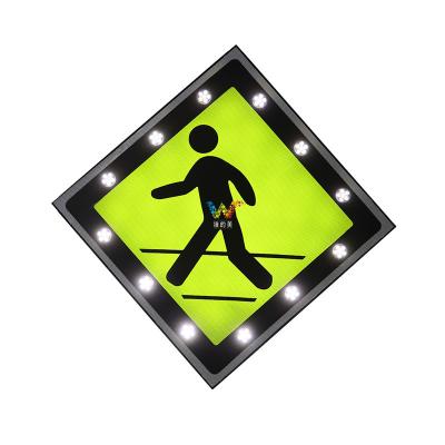 China High Visible Aluminum Led Solar Pedestrian Traffic Sign 800*800MM for sale