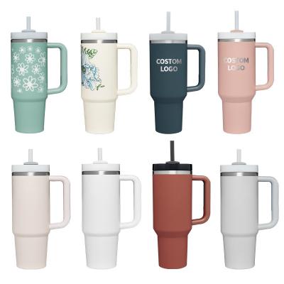 China Large Capacity 40Oz Adventure Fire Extinguisher Travel Tumbler Customized Logo Mug With Handle And Viable Straw for sale