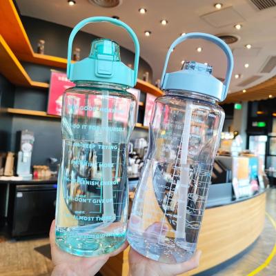 China Viable Newcomer Custom Large Motivational Leakproof Logo 64oz Free Water Bottle With Time Marker And Straw for sale