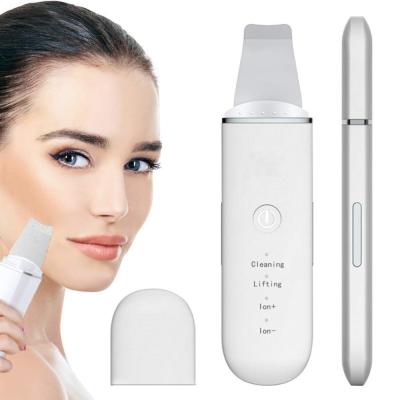 China DEEPLY CLEANING Ultra Sonic Beauty Personal Care Acne Pore Equipment Machine Peeling Facial Remover Ultrasonic Skin Scrubber Spatula for sale