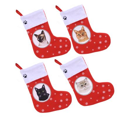 China Viable Christmas Stockings Promotion-Holiday Wholesale Cute Santa Pet Stocking Christmas Socks Gift Box for sale