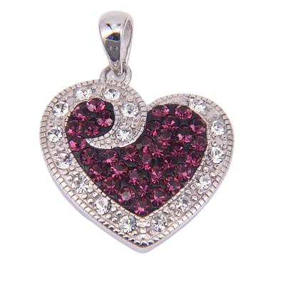 China Hot Sale Classic Gemstone Heart Charm Pendant 925 Sterling Silver Gemstone Pendants And Charms for sale