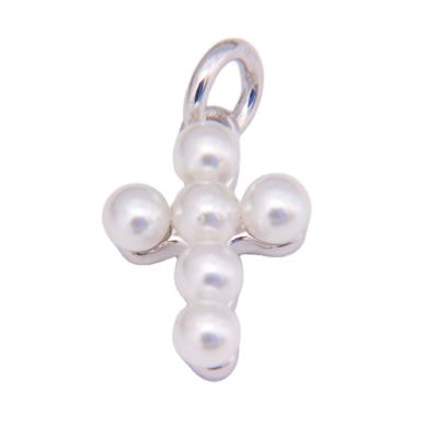 China Sterling Silver Fresh Water Pearl pendant pendant eminent cheap classic small promotion cross charm for sale