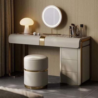 China Mesa de vestir maquillaje conjunto de espejos con luces para el dormitorio y vanidades cajones de escritorio diseños de muebles en venta