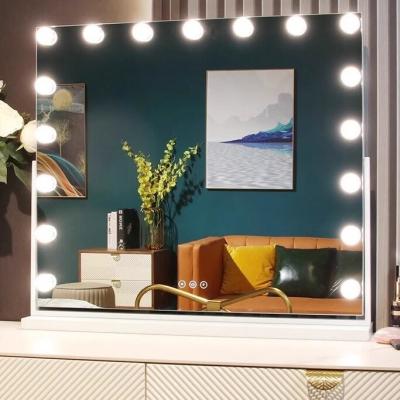 China Make-up Countertop Vanity Mirror 5x verlicht 360 graden gedraaid Te koop