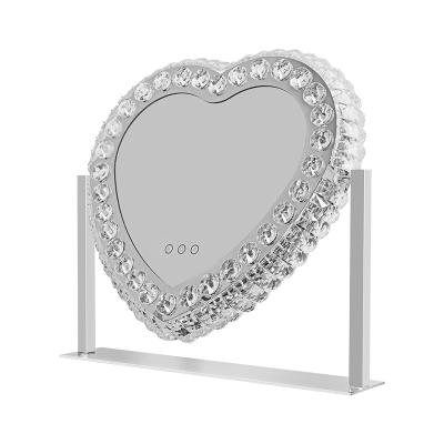 China Hart Crystal Vanity Mirror Led Vergrootglas ODM Te koop