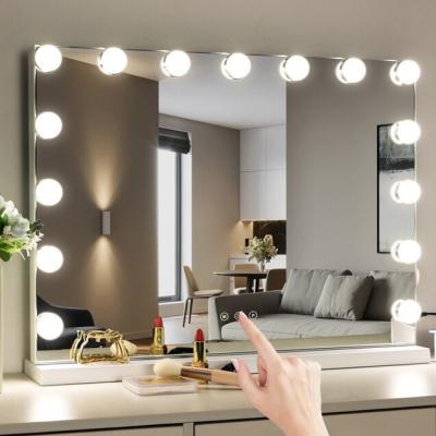 China Grote Hollywood spiegel en lampen 50x vergroot voor thuis make-up Te koop