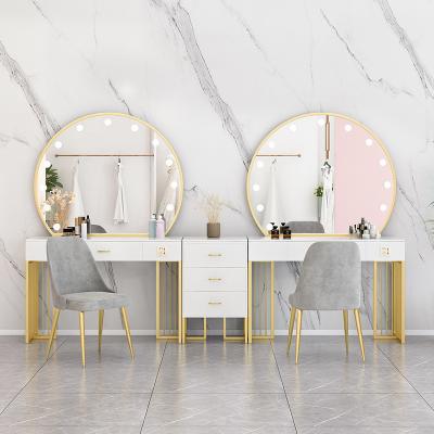 China Nordic Standing Hollywood Spiegel en Schrijfbord Dressing Table Met Schutterijen Te koop