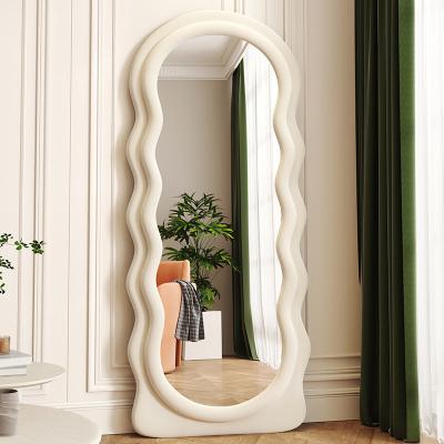 China Velvet MDF Arched Standing Mirror Oversized Full Length Oem for sale