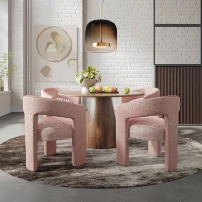 China Modern 6 Person Round Dining Room Sets With Wooden Chairs for sale