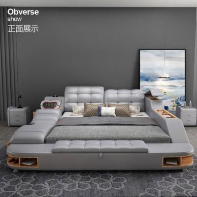 China Leather Luxury Bedroom Sets Tufted Upholstered Bed Modern Design for sale