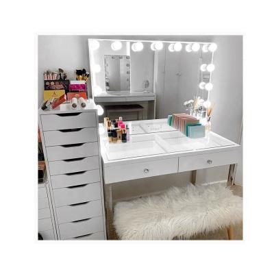 China RoHS LED Hollywood Spiegel Dressing Table Schrijftafel Verstelbaar Te koop