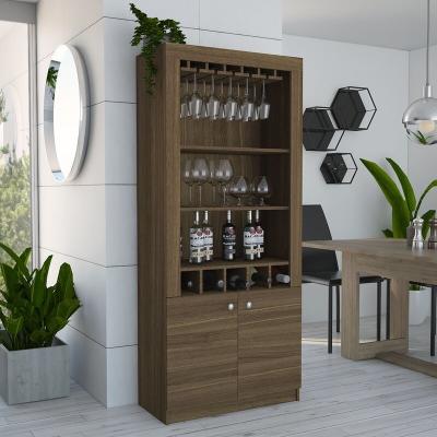 Cina Bar industriale angolo Wine Rack Armadio con scaffali in legno Design a parete in vendita