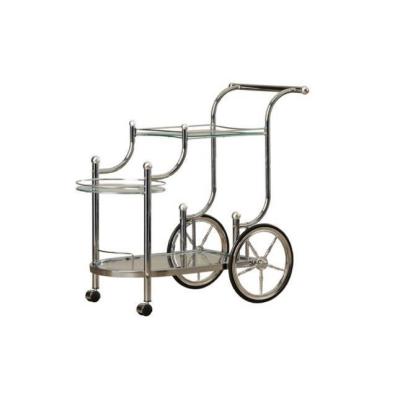 Cina Metal Modern Drinks Trolley Gold Glass Bar Cart Hotel Servizio cibo in vendita