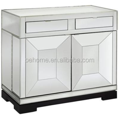 China Modern 2 Door Crystal Mirrored Buffet Cabinet Rolling Bar OEM for sale