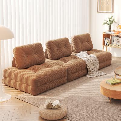 China Leunende converteerbare sectioneel sofa bed sofa tatami met fluweelstof Te koop