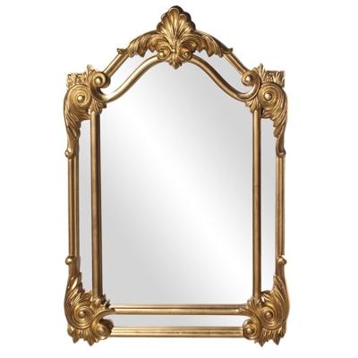 China Antique Brass Arched Wall Mirror Oversized Round 100cm for sale