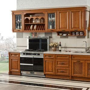 China Custom Kitchen Alder Wood Cabinets Pantry Set For Modern Home for sale