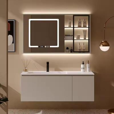 China Modern Rectangle Sink Vanity Unit Cabinet Combo For Bathroom Restroom for sale