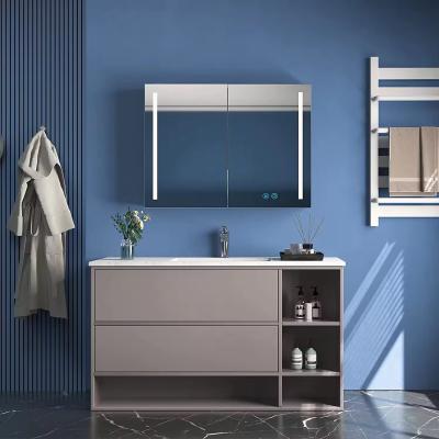 China Mirrored Bathroom Sinks And Cabinets Vanity Cupboard Resin Basin for sale