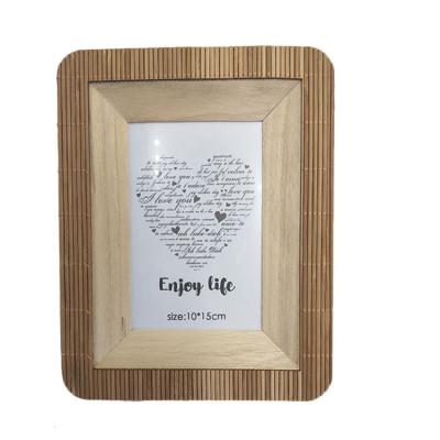 China Good Quality Morden Promotional Design Square Bamboo Lightweight Wooden Wood Pictures Photo Frame for sale