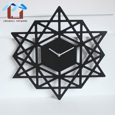 China 2022 Custom Made Special Home Decor Europe China Design Wooden Wall Clock Black For Office for sale