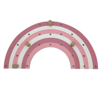 China Modern Wholesale Kids Shape Pink Wall Hanging Hangs Girls Cute Wooden Peg Board Peg Board for sale