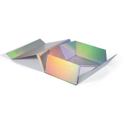 China Recycled Materials 320*240*90mm Large Luxury Gift Box Holographic Paper Boxes Folding Corrugated Cardboard Magnet For Clothing Underwear Packaging for sale