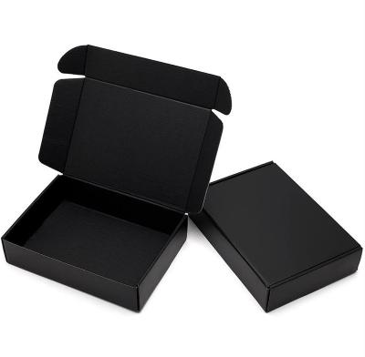 China Recycled Materials Custom Corrugated Cardboard Storage Collapsible Black Paper Boxes For Child Resistant for sale