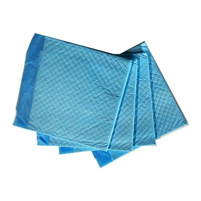 China Disposable Maternity Incontinence Underpad Blue Bed Mat Changing Medical Absorbent Under Mat Hospital Pad Plain Weave for sale