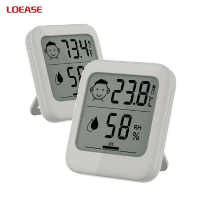 China Indoor digital thermo hygrometer and ABS high precision clock for sale