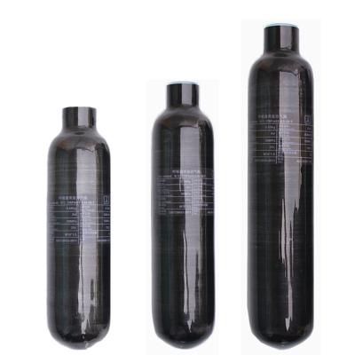 China Black Cylinder Paintball 0.36L/0.42L/0.5L Air Tank Carbon Fiber Gas Tank PCP Air Gun Capaacity M18x1.5 300Bar for sale