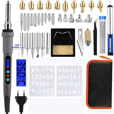 China Regular Performance 42pcs LED Digital Electric Welding Iron Gun Tool Kit Pyrography Wood Burning Kit For Carving Pyroghaphying Embossing for sale