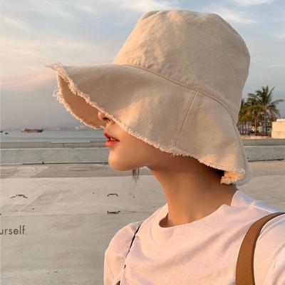 China R-H-466C Korea Japan Style Women's Brim Wide Bucket Hats Summer Outdoor Ladies Sun Fishing Foldable Hats R-H-466C for sale