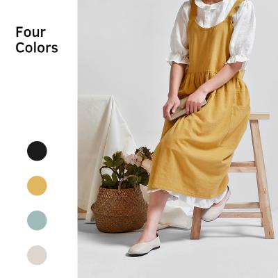 China Custom Printed Logo Women Cafe Florist Waitress Work Aprons Home Kitchen Durable Modern Nordic Cotton Apron Custom Printed Logo for sale