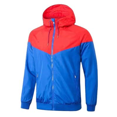 China Customized Sports Men's Breathable Anorak Jacket Fitness Wears Hooded Soccer Jacket Football Club Training Tank Top for sale