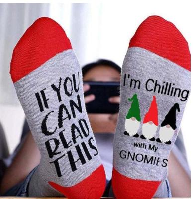 China W-S577A Anti-Slip Christmas Socks If You Can Read This Novelty Socks Custom Sock Christmas Gift for sale