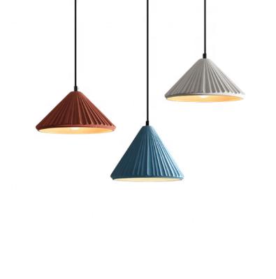 China Post Modern Concrete Light Natural Style Cement Cone Outdoor Pendant Lamp Lighting Hanging For Dining for sale