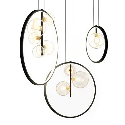 China 2022 Modern Creative Ring Bubble Acrylic Glass Designer Led Hanging Pendant Lamp For Bedside for sale