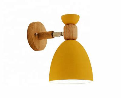 China Nordic Wooden Shade Attic Mosaic Metal Hotel Bedside Modern Hot Selling Indoor Wall Lamp E27 for sale