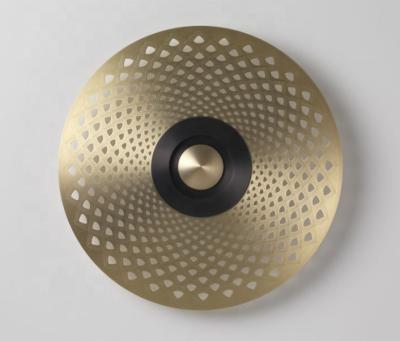 China Support Customized Art Design Decoration Creative Round Copper Aluminum Led Wall Lamp Brass Lights For Hotel Bedside for sale