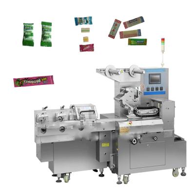 China Dxd-800q Food Ss Chewing Gum Candy Wrapper Cookie Bakery Food Wrapping Machine For Food Packaging for sale