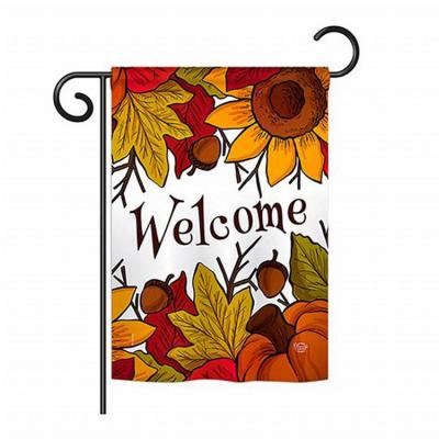 China Burlap Autumn Garden Flag Set 30x48 Custom Sublimation Water Proof Double Sided Seasonal Yard Flags Decorative for sale