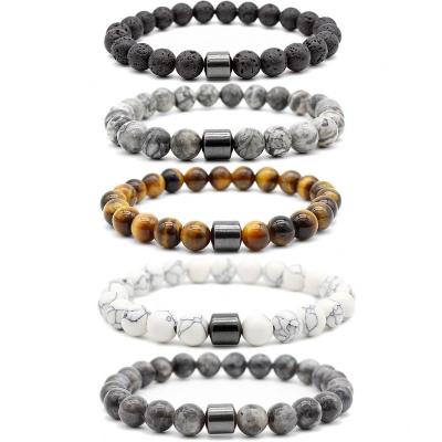 China OEM Pulseras CLASSIC Natural Stone Tiger Eye Bracelet Adjustable Fashion Custom Beaded Bracelets New for sale