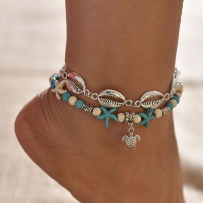 China OEM Odm Jewelry Bohemian Sea 2021 Ankle Bracelet Beach Shell Bohemian Boho Anklets Women for sale