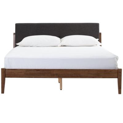 中国 Wholesale Full Size Bedroom Wooden Fabric Upholstered Bed Frame Upholstered 販売のため