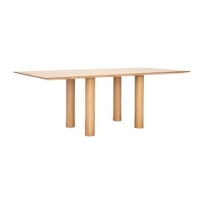 China High Quality Modern Dining Room pine walnut wood Restaurant Dining Table With Metal Leg à venda