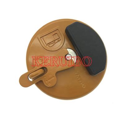 China Cultivate cover e320gc 326gc 330gc 7X7700 diesel tank padlock yellow color excavator accessories parts for Cat Fuel tank cap for sale